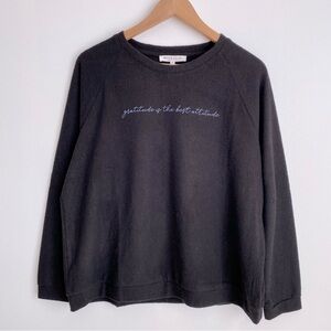 Workshop Women's Crew Neck Graphic Print Soft Sweatshirt, Black, Size XL